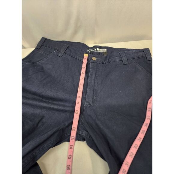 Carhartt Men's 38x28 Rugged Flex Rigby Dungaree Work Pant Navy Relaxed Fit Canva - Picture 5 of 10